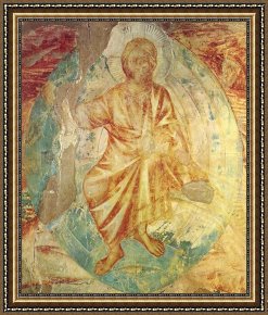 Giovanni Cimabue Framed Paintings - Apocalyptical Christ [detail #1] by Giovanni Cimabue